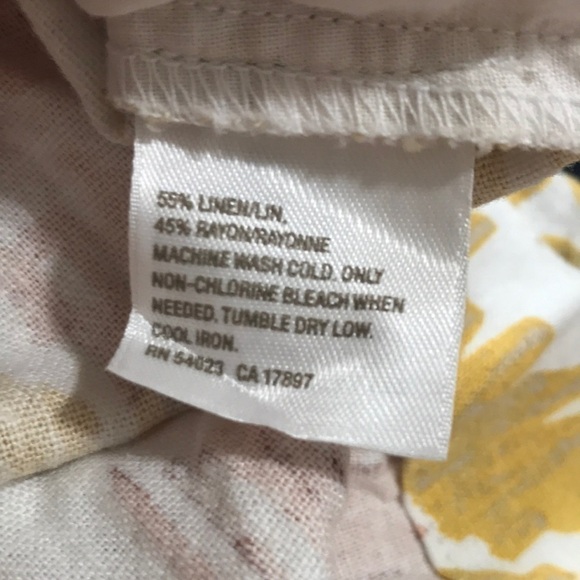 OLD Navy linen blend watercolour floral mini skirt pockets size 2 - Picture 8 of 8